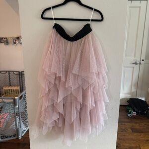 Free People Blush Pink Tiered Tulle Skirt Medium
